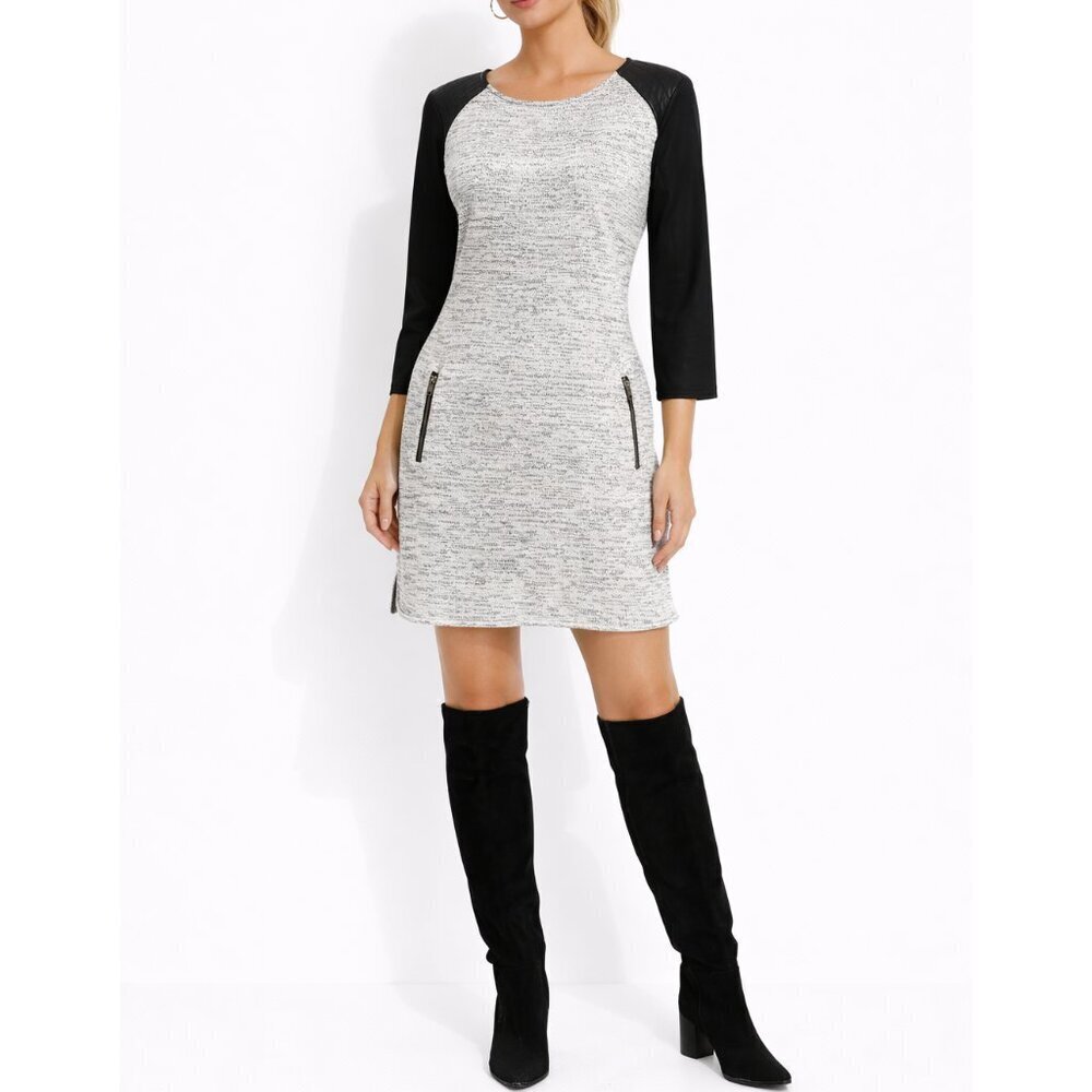 Sanctuary Sweater Dress Faux Leather Sleeves | Women’s Small